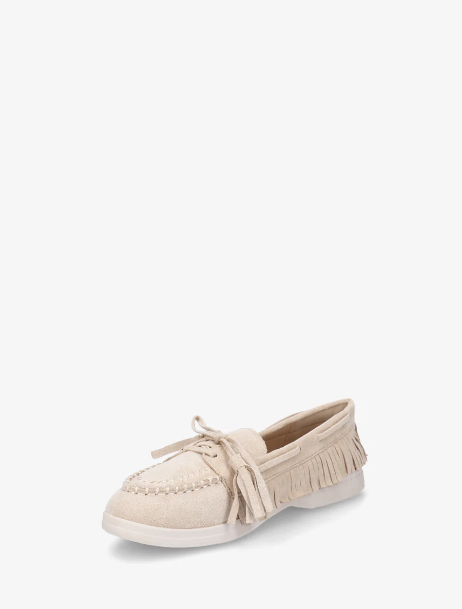 Fringes suède loafers - Beige - Image 3
