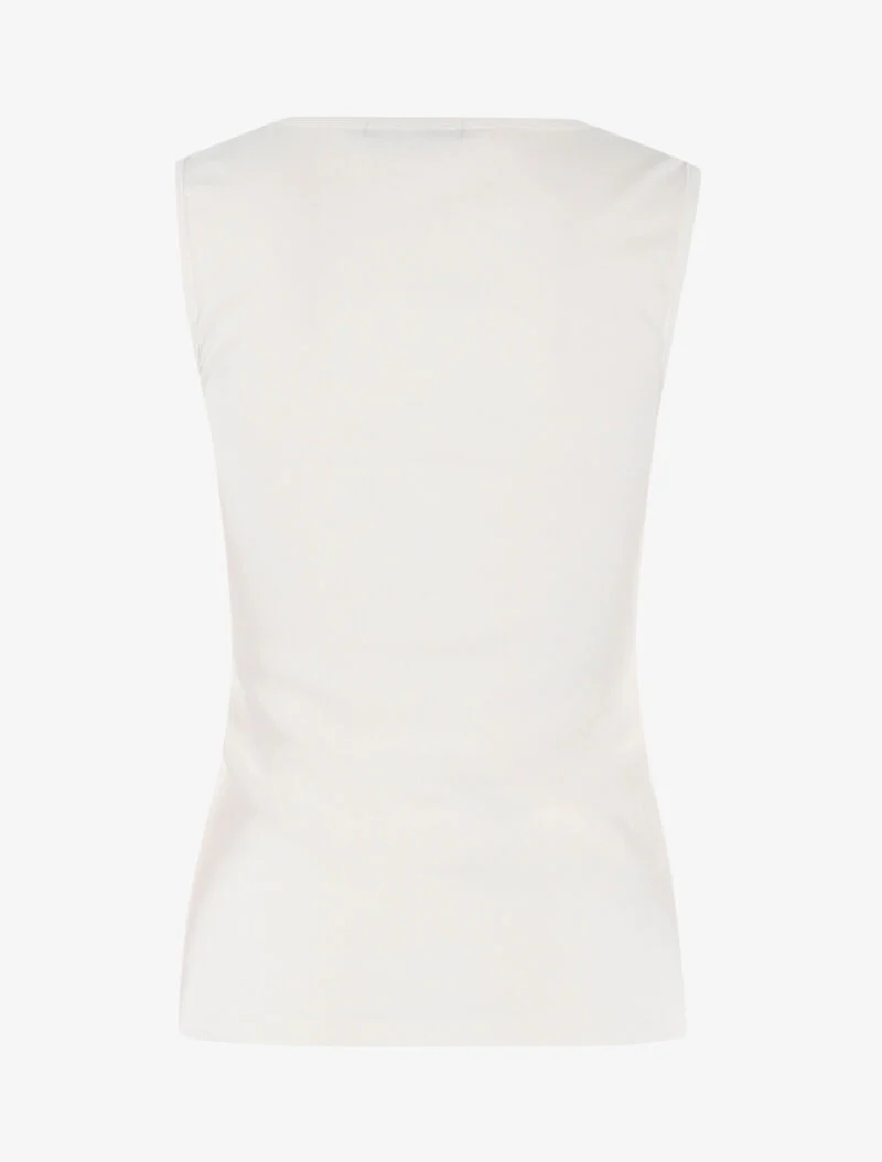 Mouwloos shirt met kanten borststuk - wit - Image 2