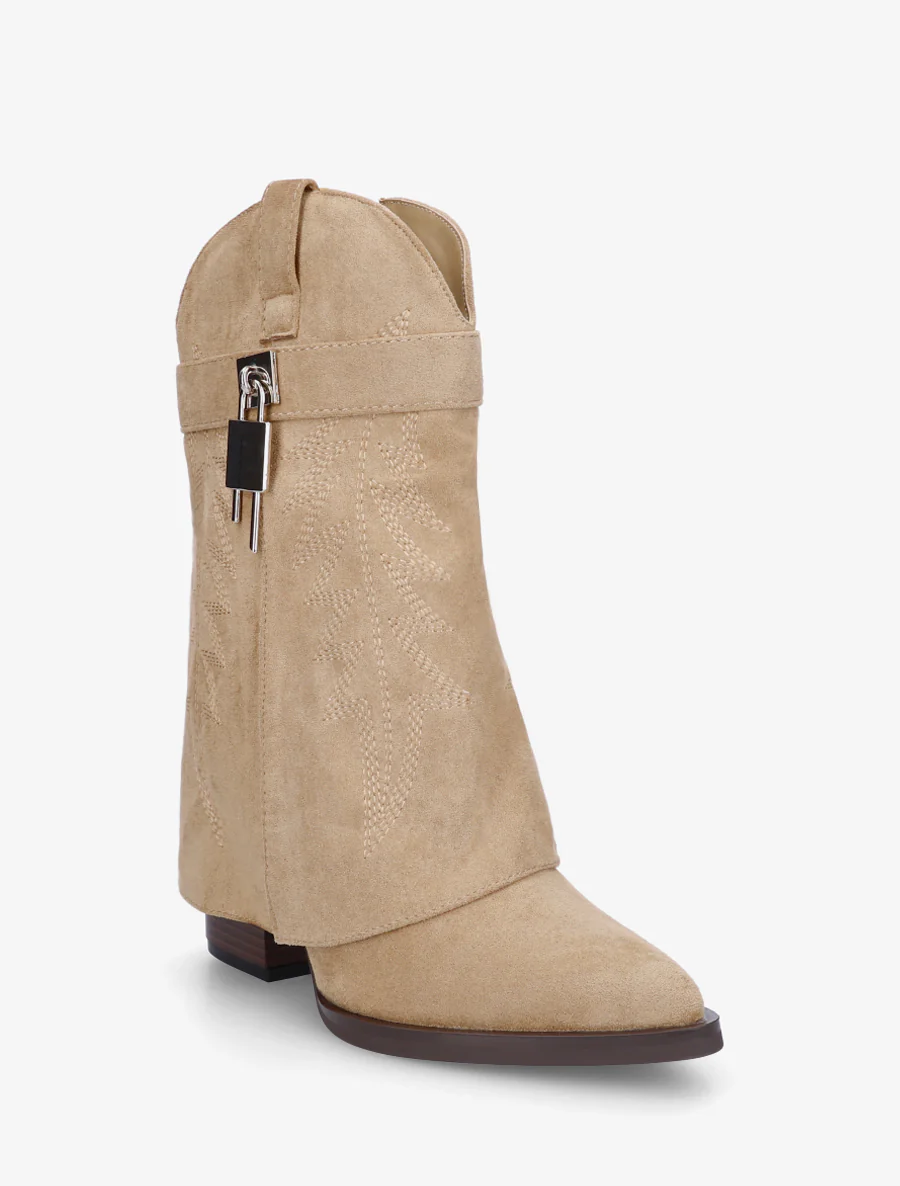 Geborduurde cowboylaarsjes met hangslot. - Mol - Image 2
