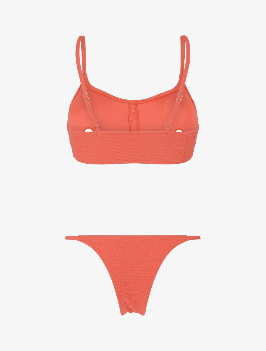 Gebreide beugelbikini en tanga - Zalmroze - Image 2