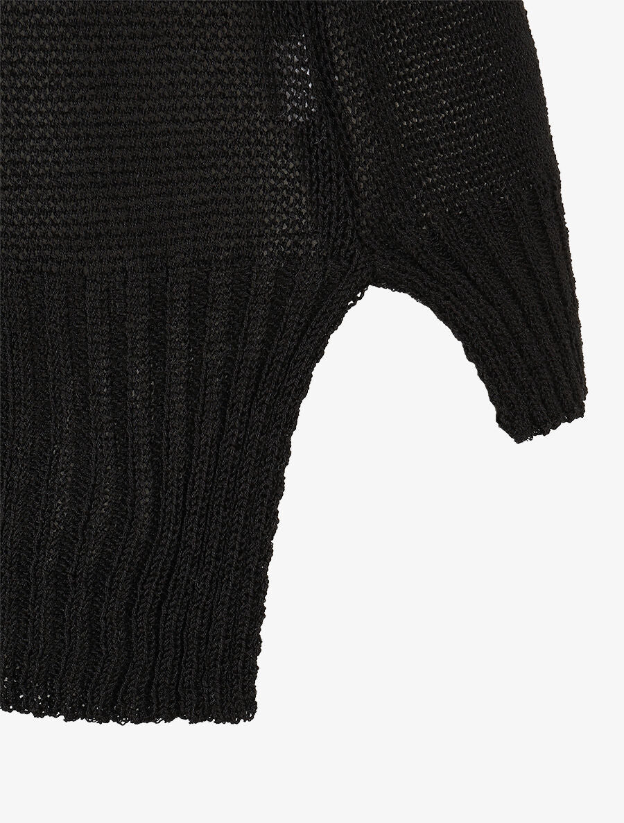 Gebreide top met V-hals - Zwart - Image 3