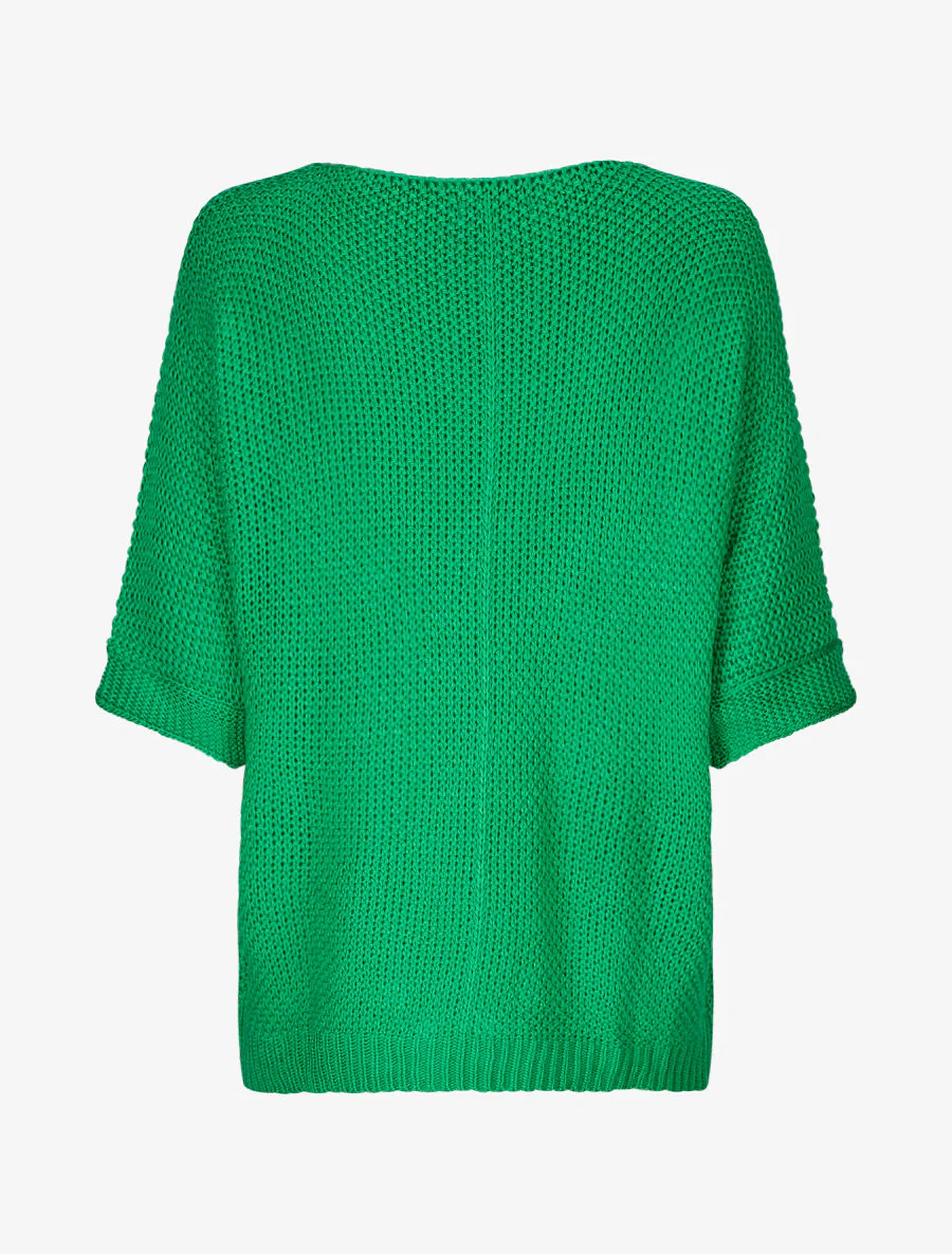 Gebreide trui met 3/4 mouwen - Groen - Image 2