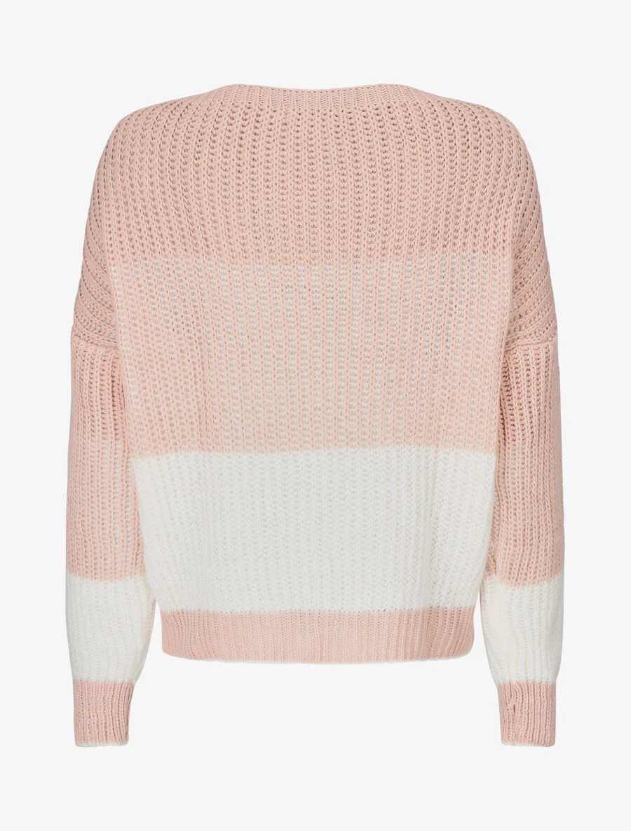 Gebreide trui met twee kleuren - Roze - Image 2