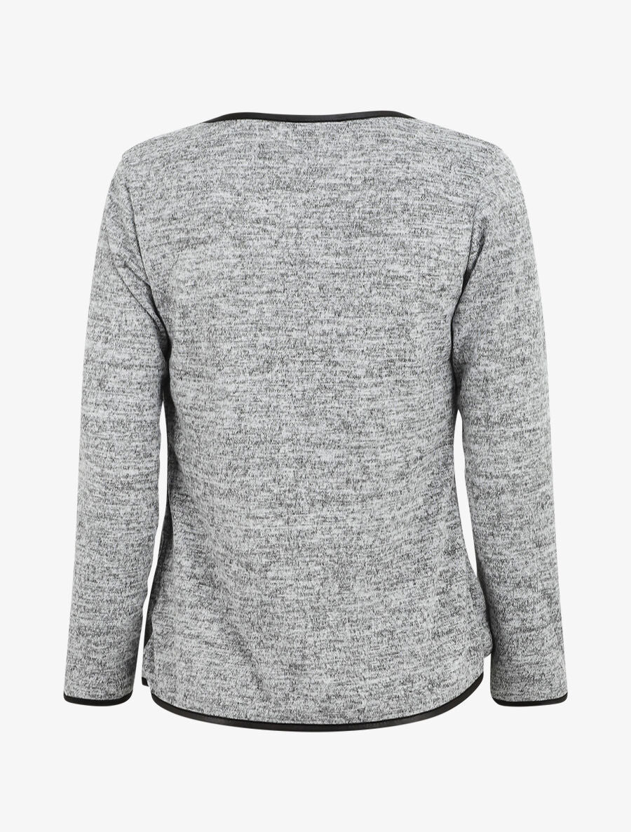 Gebreide vest met textuurrand - Grijs - Image 2