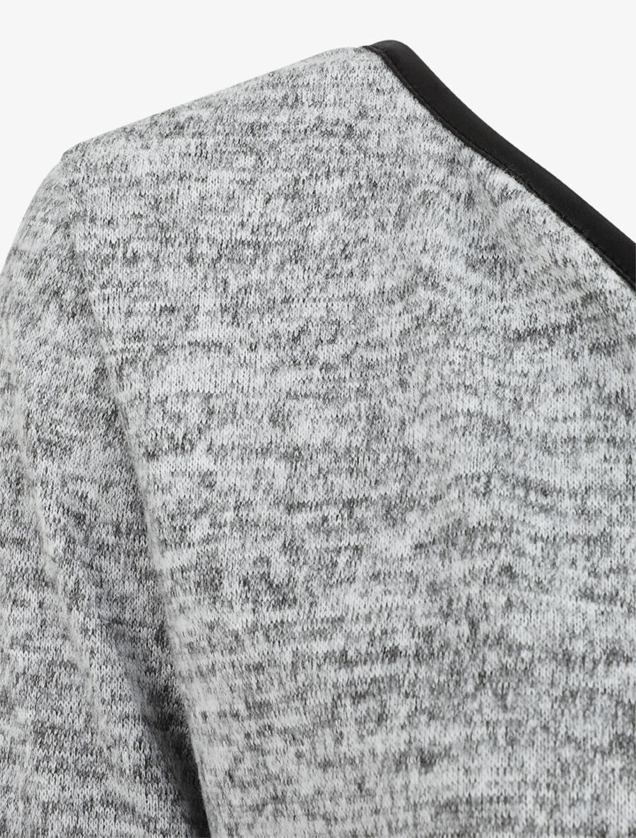 Gebreide vest met textuurrand - Grijs - Image 3
