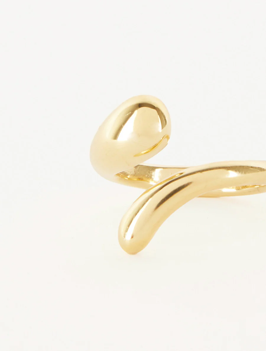 Gedraaide en bolvormige ring - Goud - Image 3