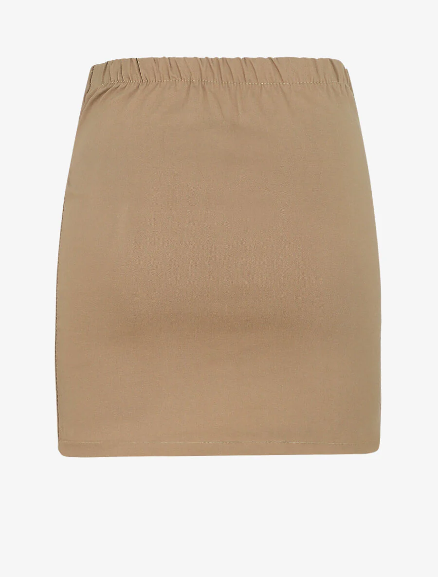 Gedrapeerde portemonnee rok - Camel - Image 2