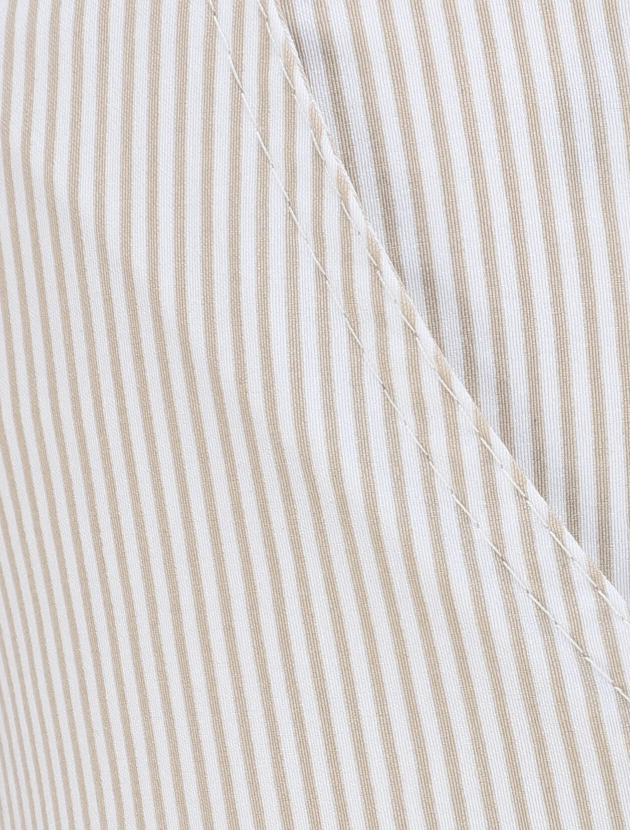 Gedrukte gestreepte broek met omgekeerde zoom - Beige - Image 3