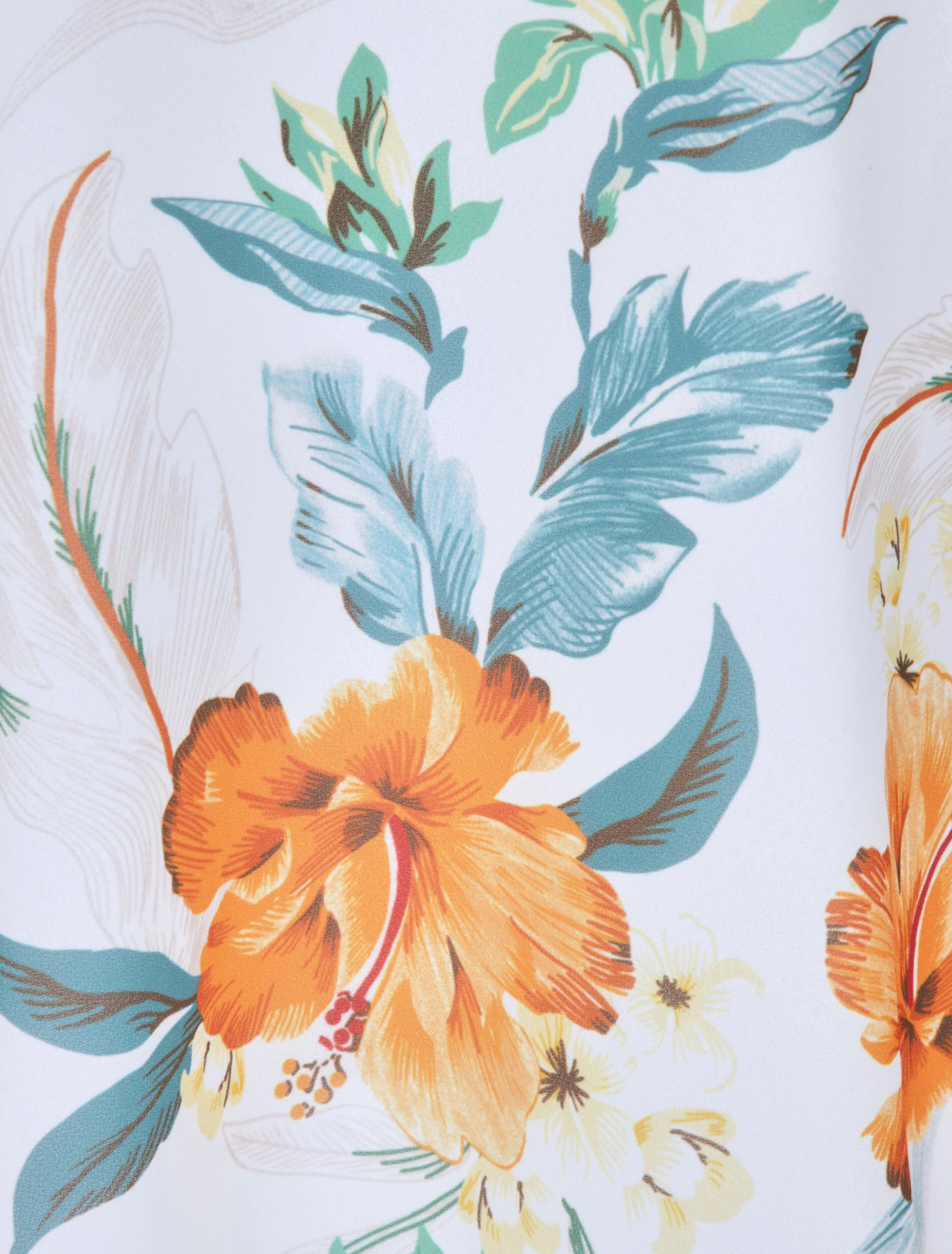 Gedrukte grafische blouse met gekruiste bandjes - oranje - Image 3