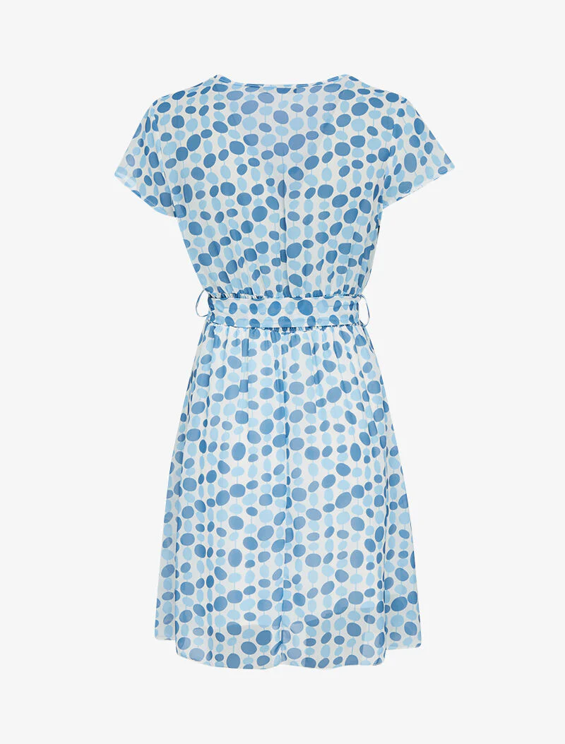 Gedrukte jurk in chiffon - lichtblauw - Image 2