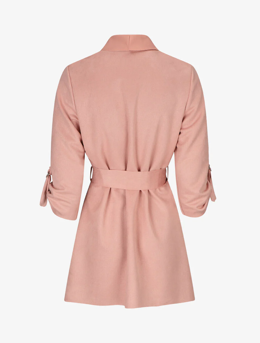 Gegooid suède vest - Roze - Image 2
