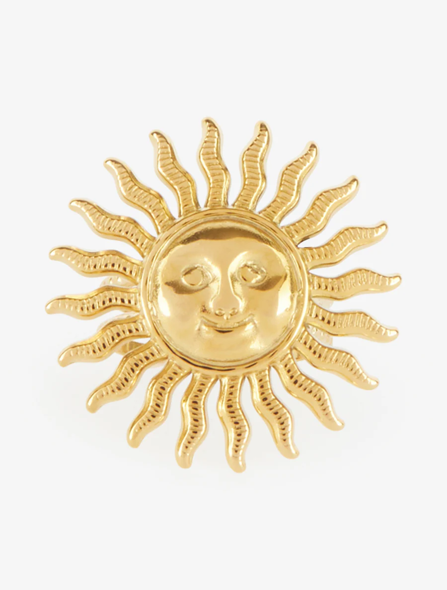 Gegraveerde ring met zonmotief - Goud - Image 3