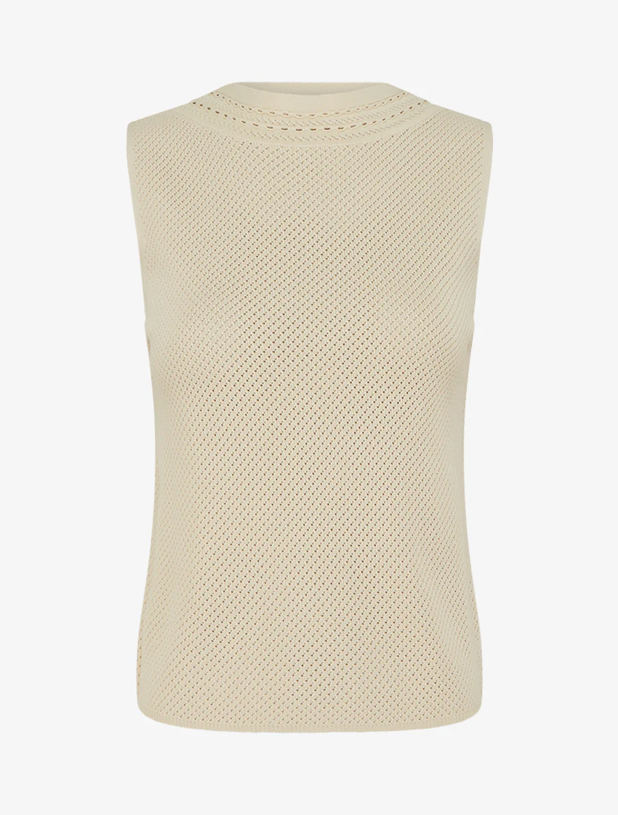 Gehaakt gebreid hemdje - Beige
