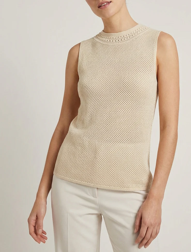 Gehaakt gebreid hemdje - Beige - Image 4