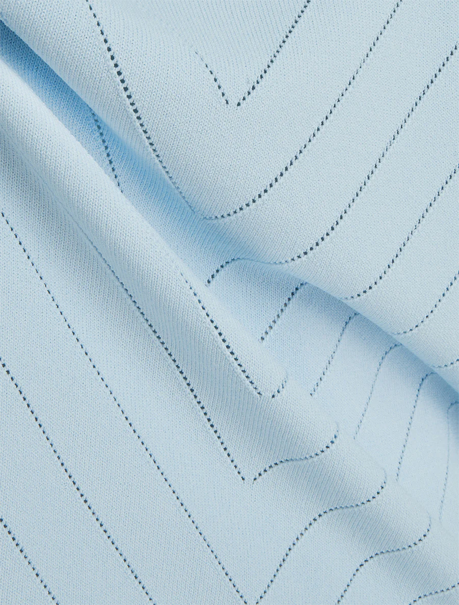Gehaakt top met ronde hals - Lichtblauw - Image 3