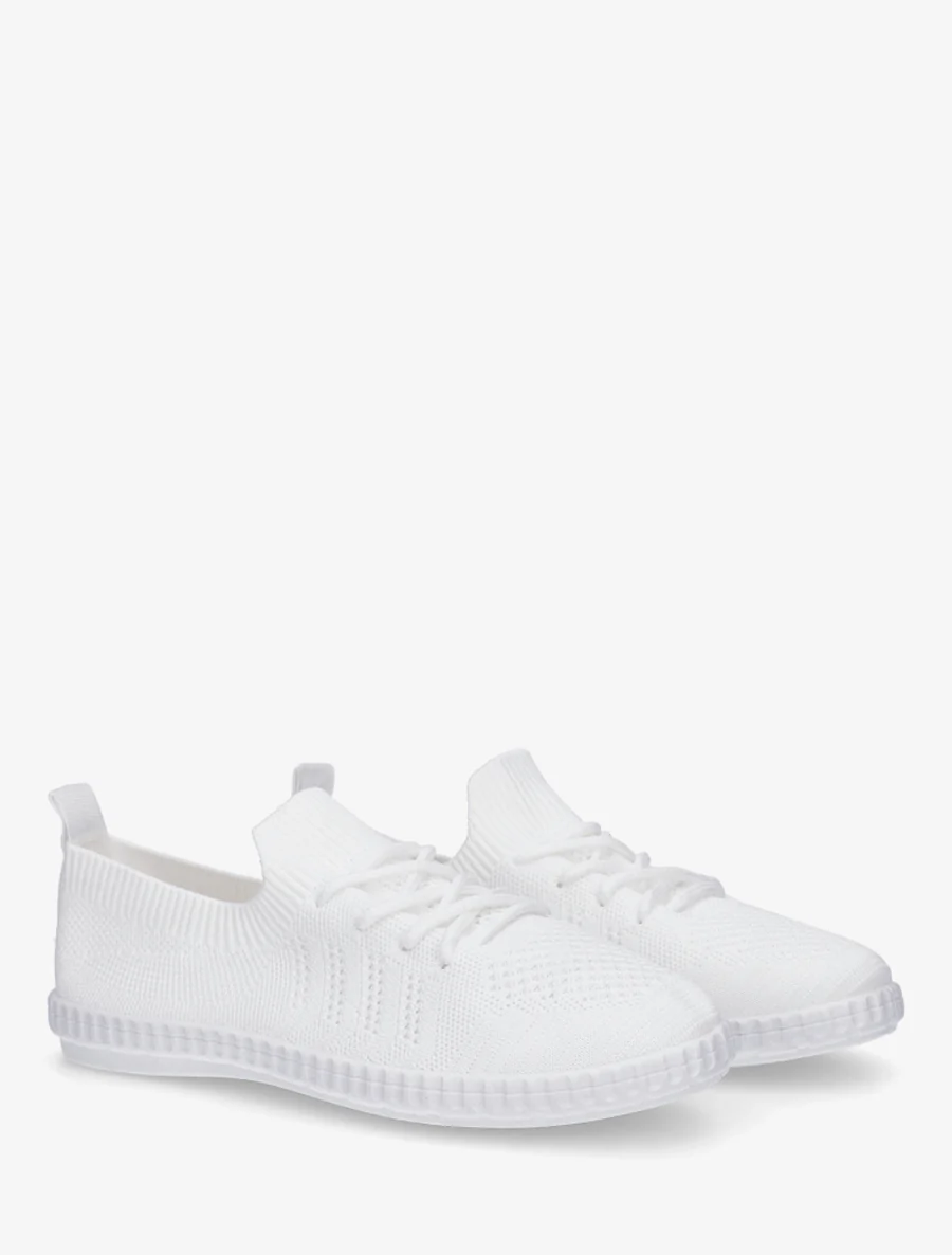 Gehaakte stoffen tennisschoenen - Wit - Image 4