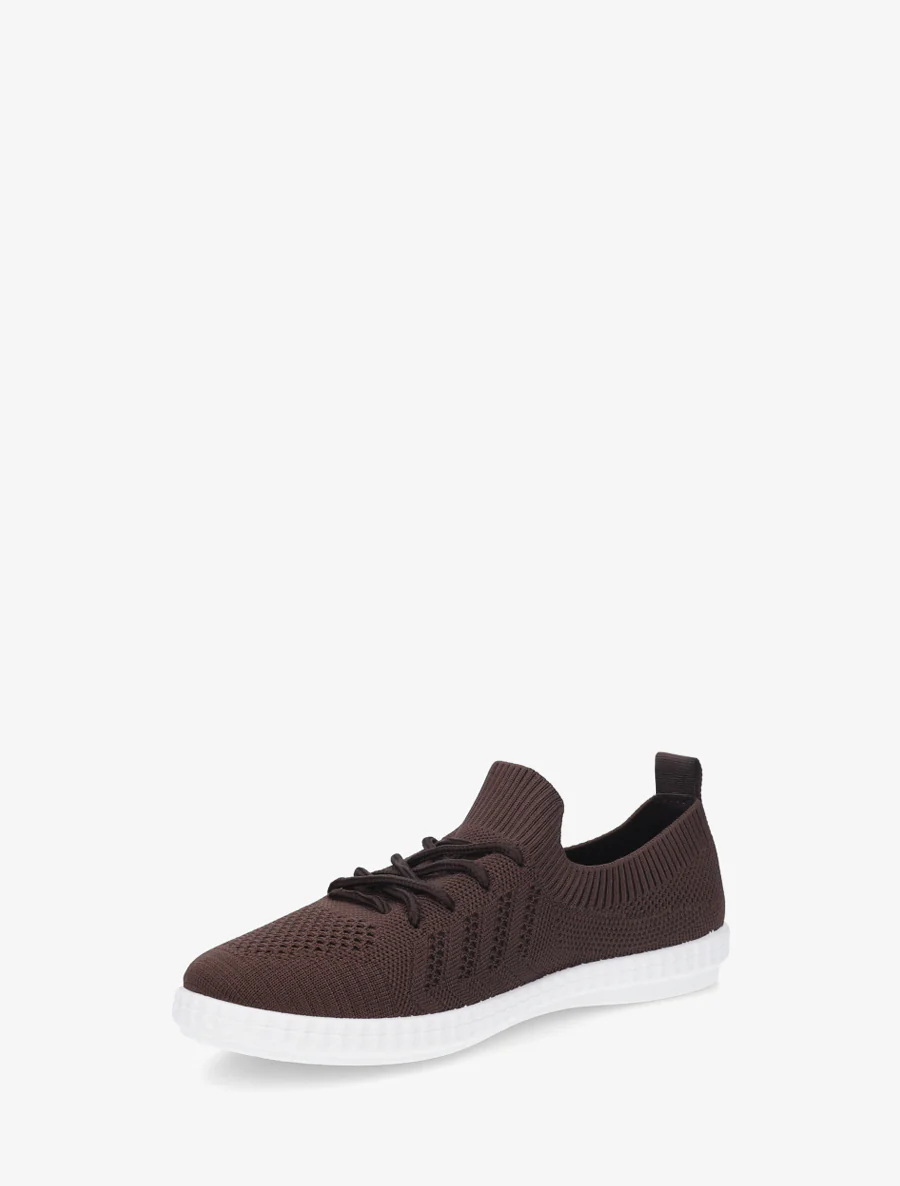 Gehaakte stoffen tennisschoenen - Bruin - Image 3