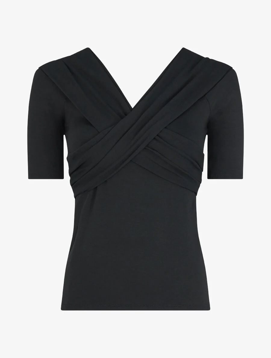 Top met gekruiste panden - Zwart - Image 2