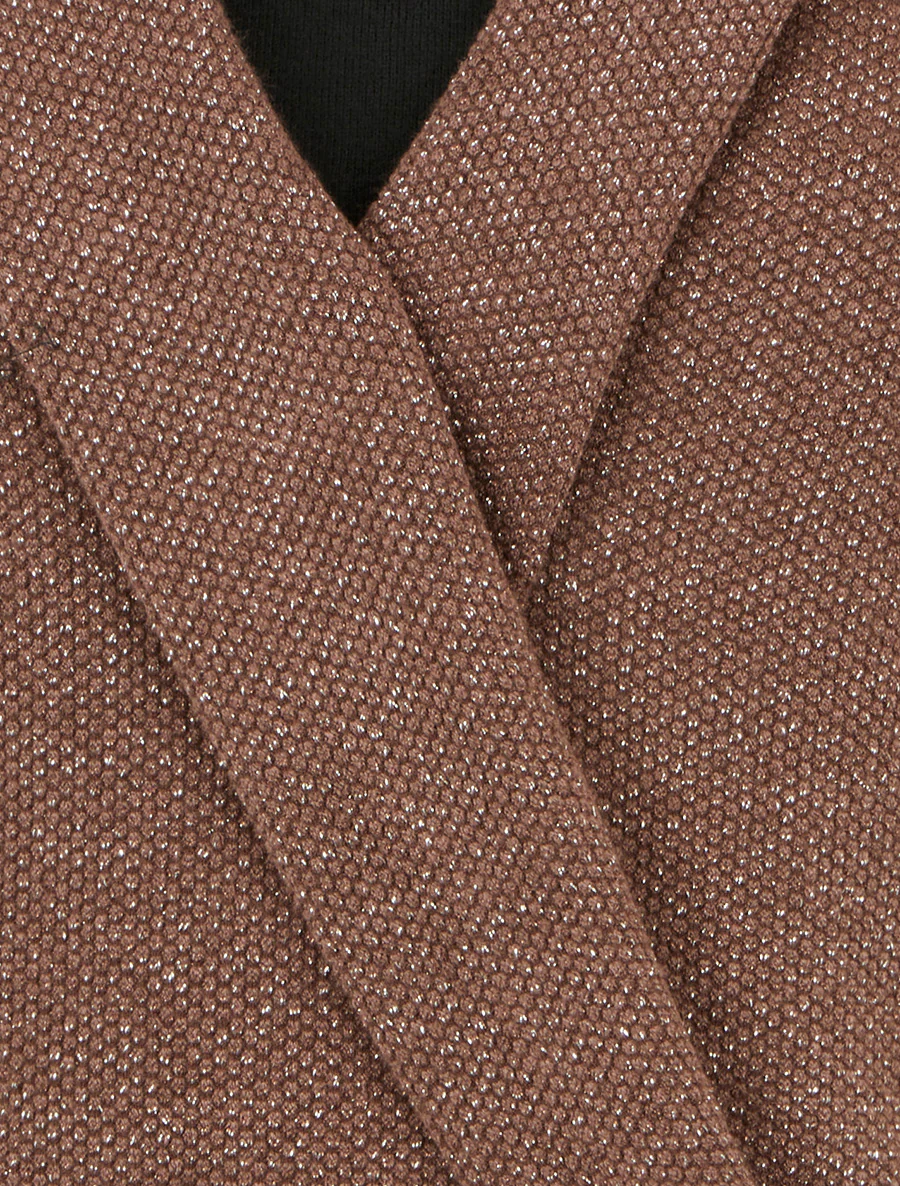 Gelaagde trui met iriserend wafelpatroon - Bruin - Image 3