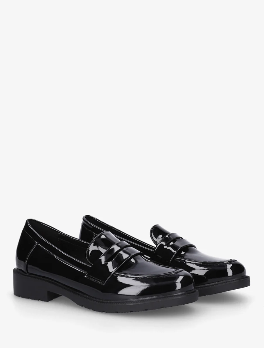 Gelakte mocassins van imitatieleer - Zwart - Image 4