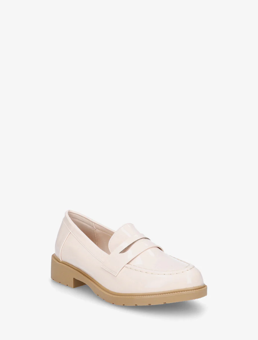 Gelakte mocassins van imitatieleer - Beige - Image 2