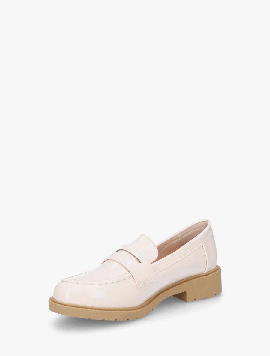 Gelakte mocassins van imitatieleer - Beige - Image 3