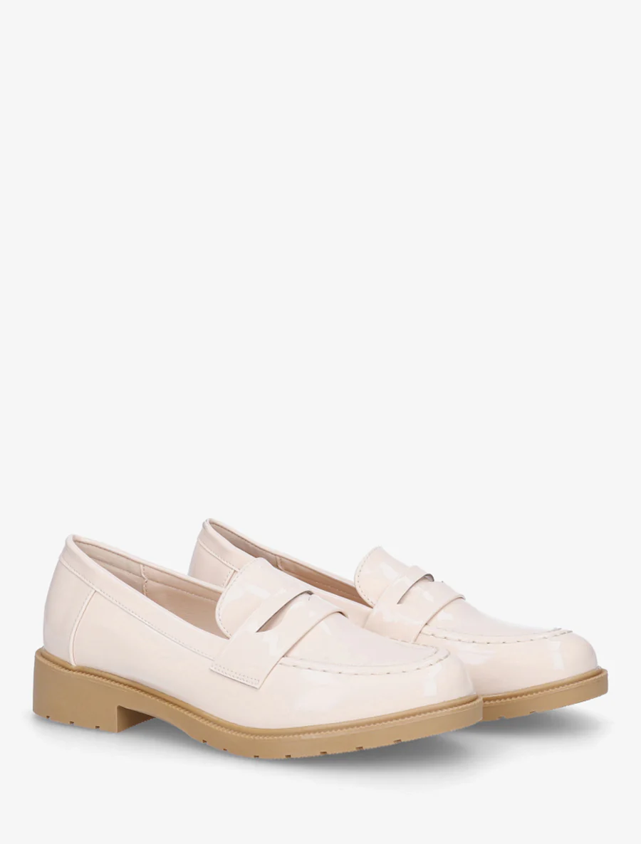 Gelakte mocassins van imitatieleer - Beige - Image 4