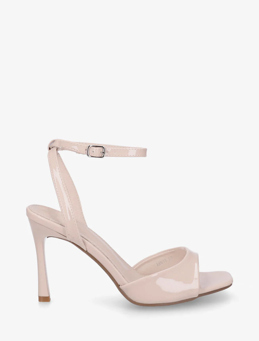 Gelakte naaldhaksandalen - Beige