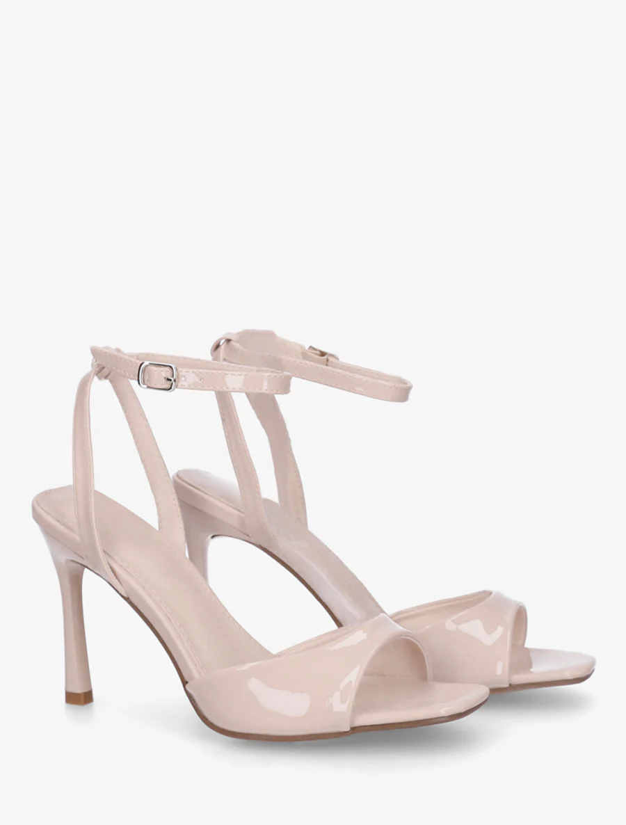 Gelakte naaldhaksandalen - Beige - Image 4