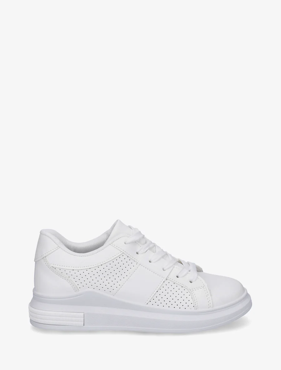 Geperforeerde sneakers van imitatieleer - Wit