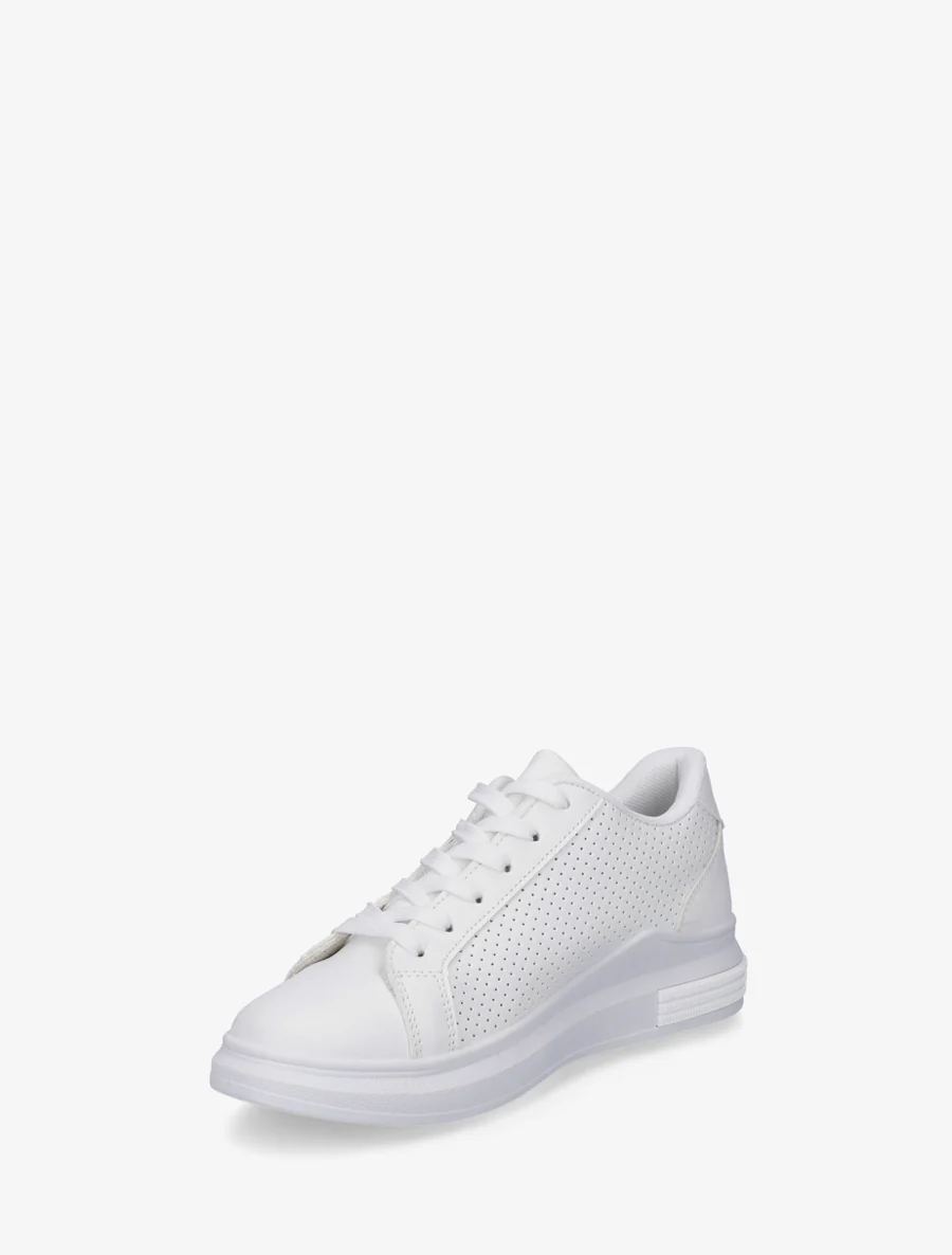 Geperforeerde sneakers van imitatieleer - Wit - Image 3