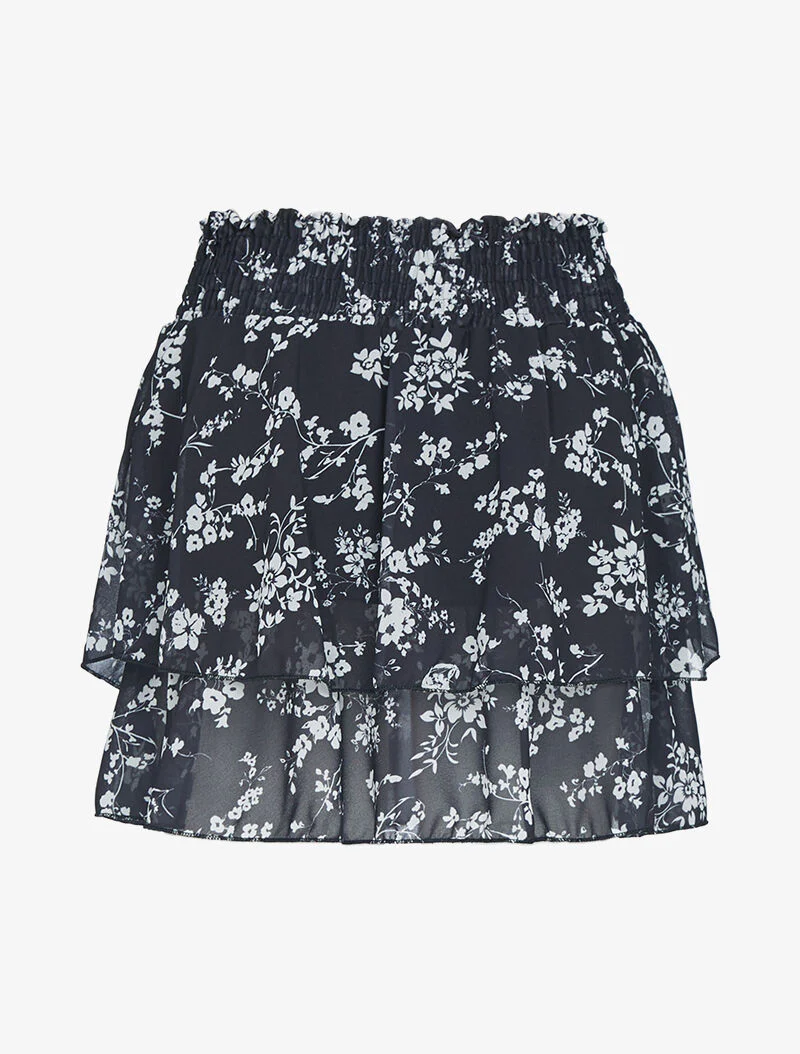 Geplooide minirok met prints - zwart - Image 2