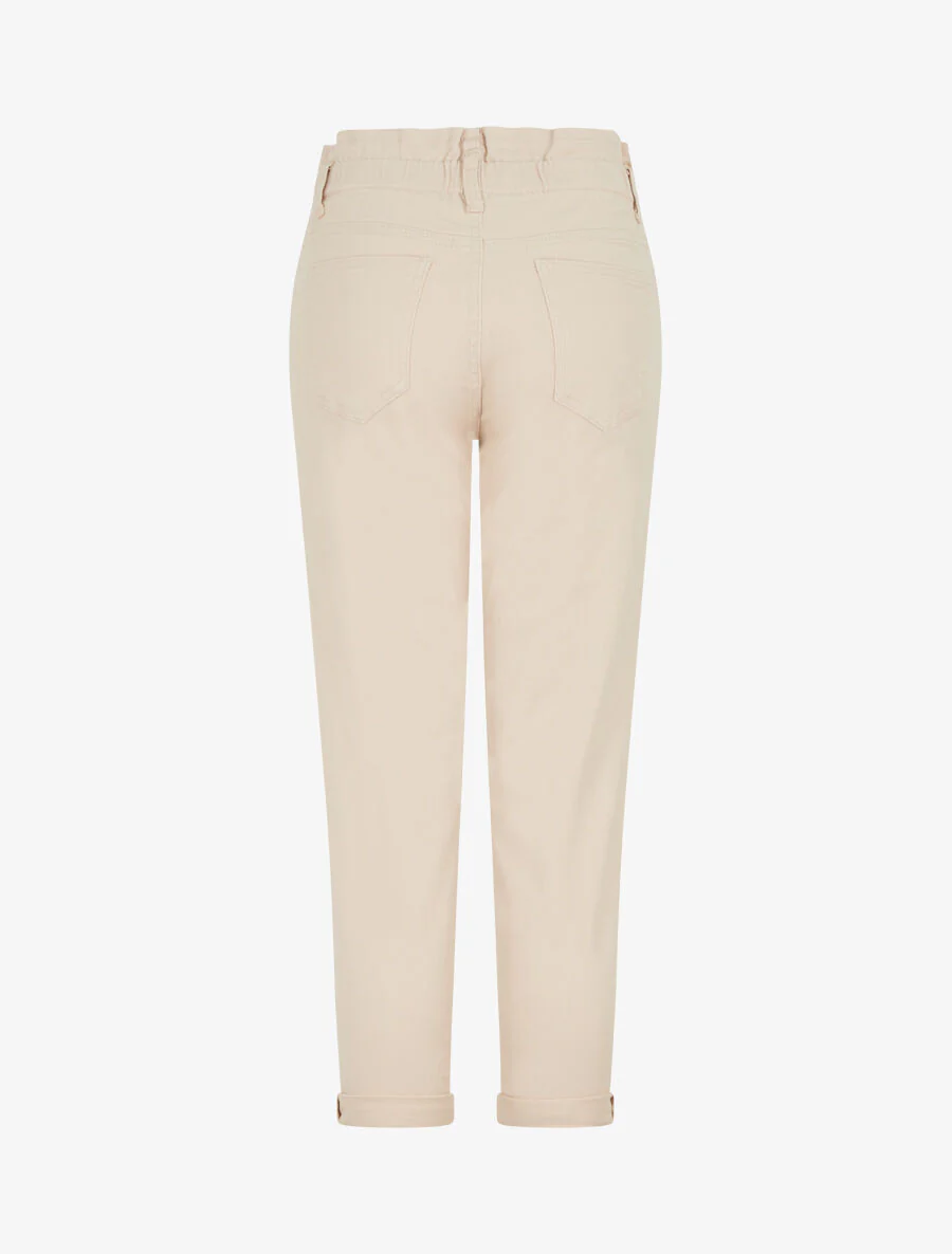 Geplooide mom-jeans met hoge taille - Lichtbeige - Image 2