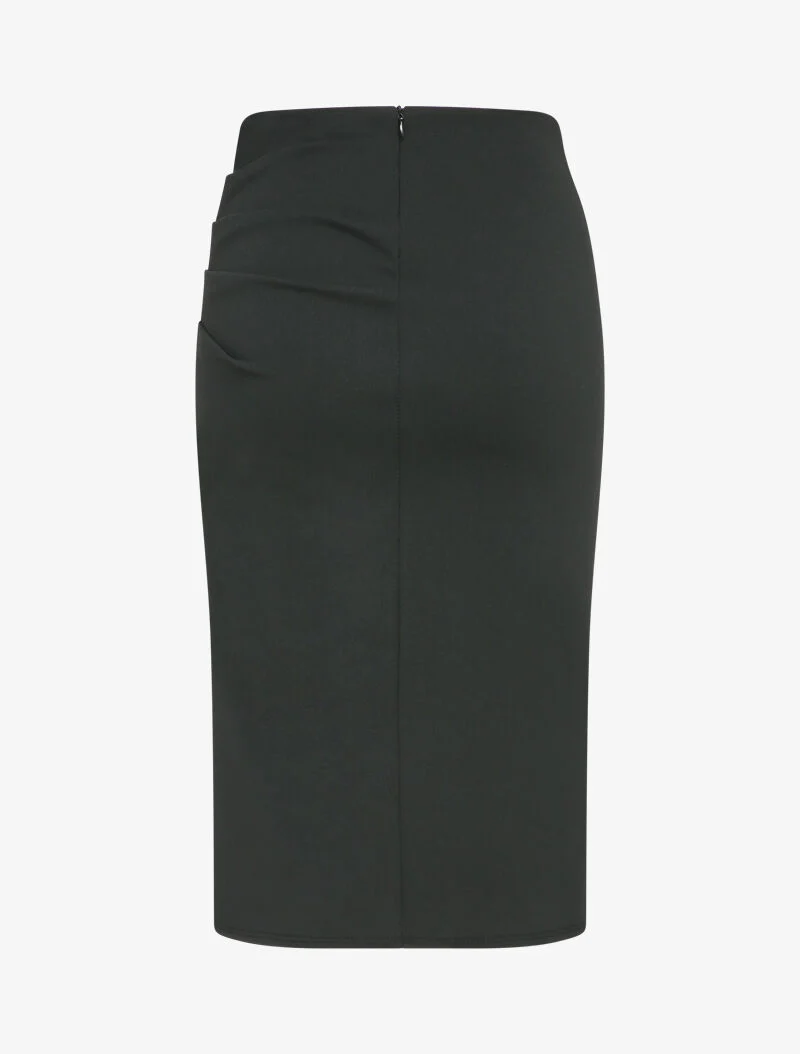 Gespleten rok met ruches - Zwart - Image 2