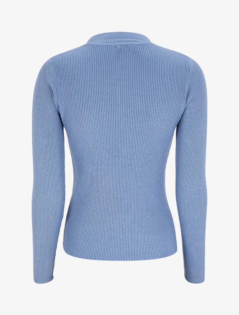 Geribbelde coltrui - Blauw - Image 2