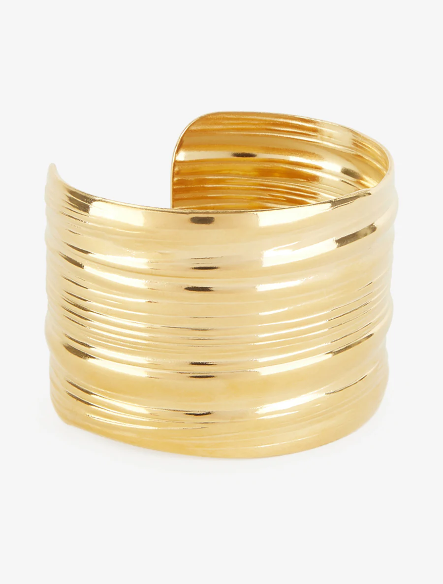 Geribbelde manchette - Goud - Image 2