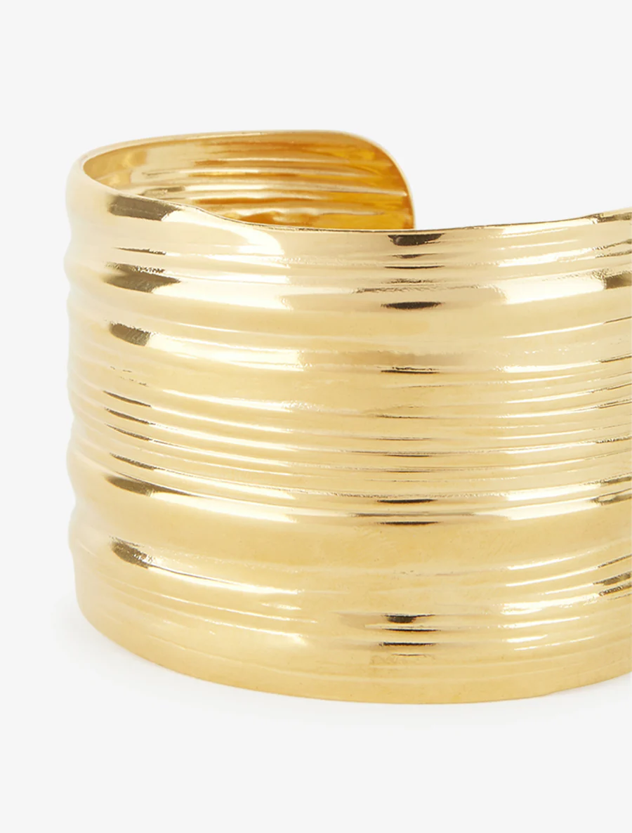 Geribbelde manchette - Goud - Image 3