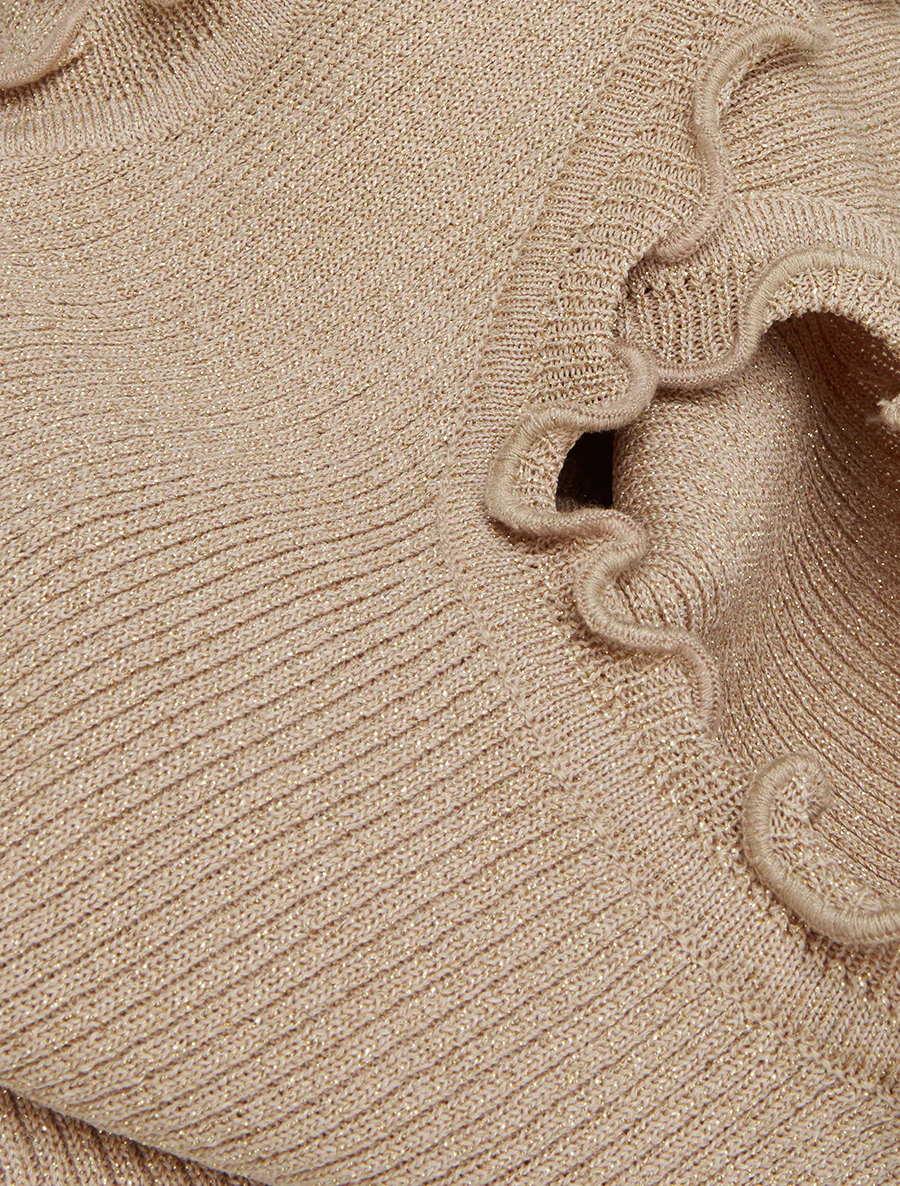 Geribd glitterhemdje - Beige - Image 3