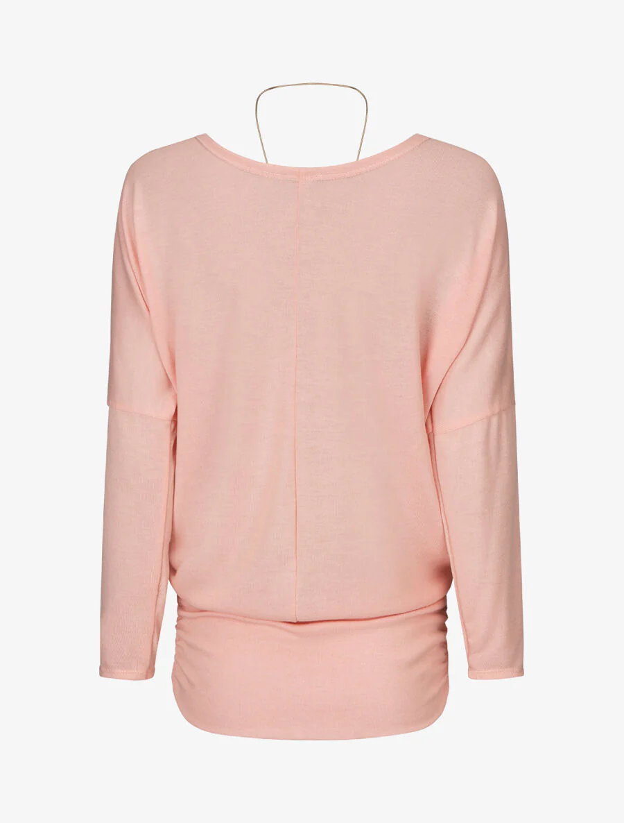 Gerimpelde randen trui - Roze - Image 2