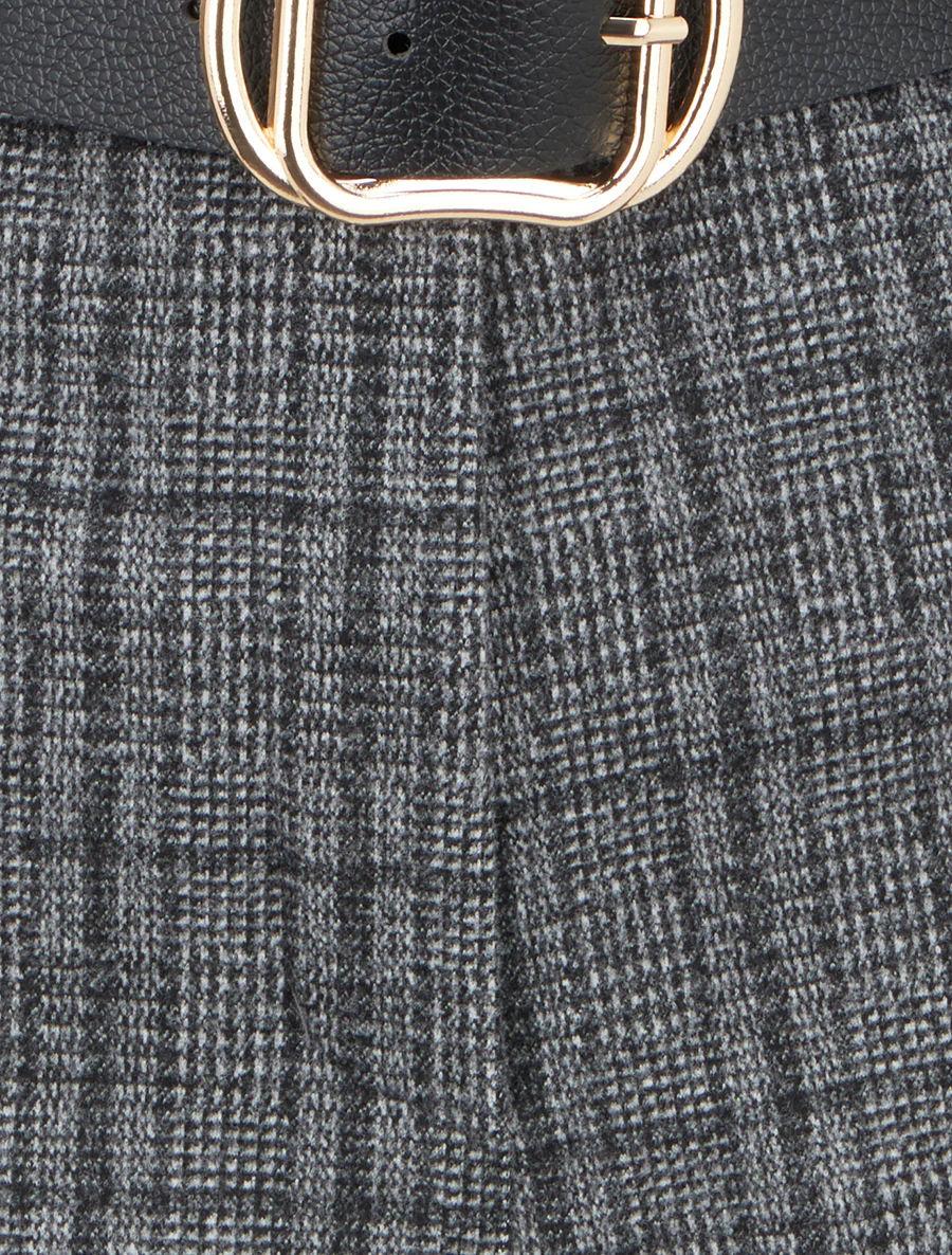 Geruite short met omgeslagen zoom - Grijs - Image 3