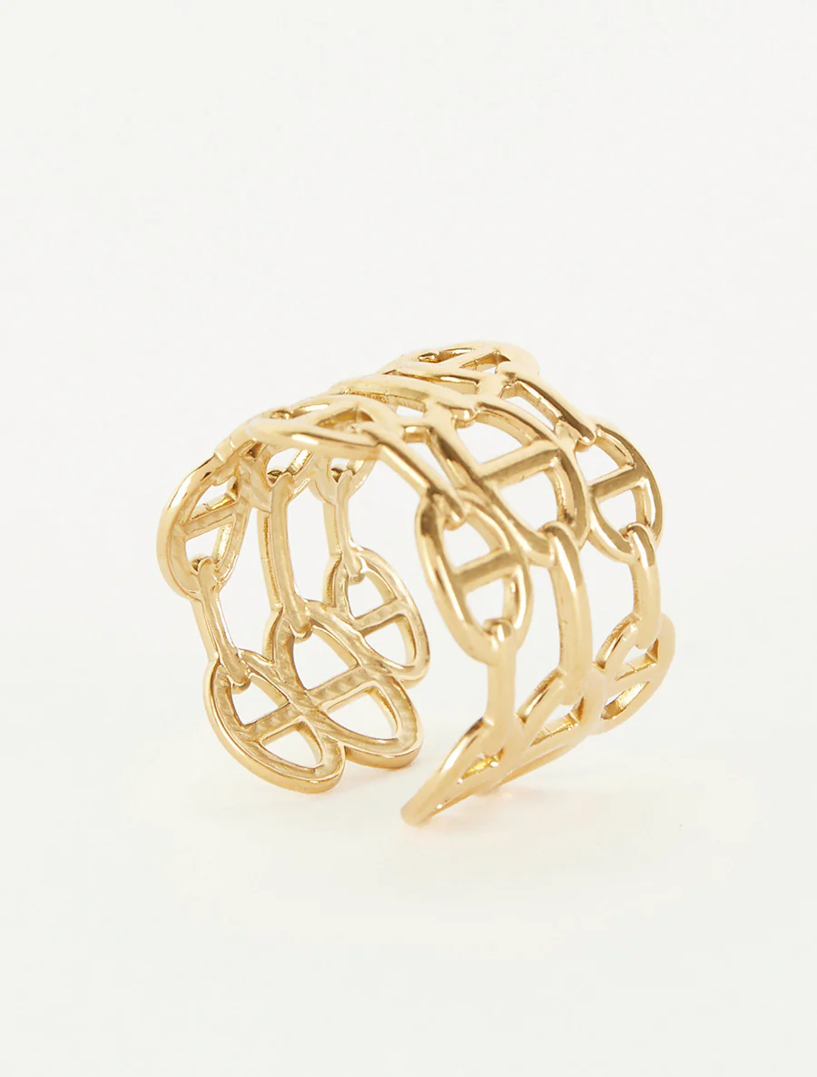 Gestileerde brede ring - Goud - Image 2