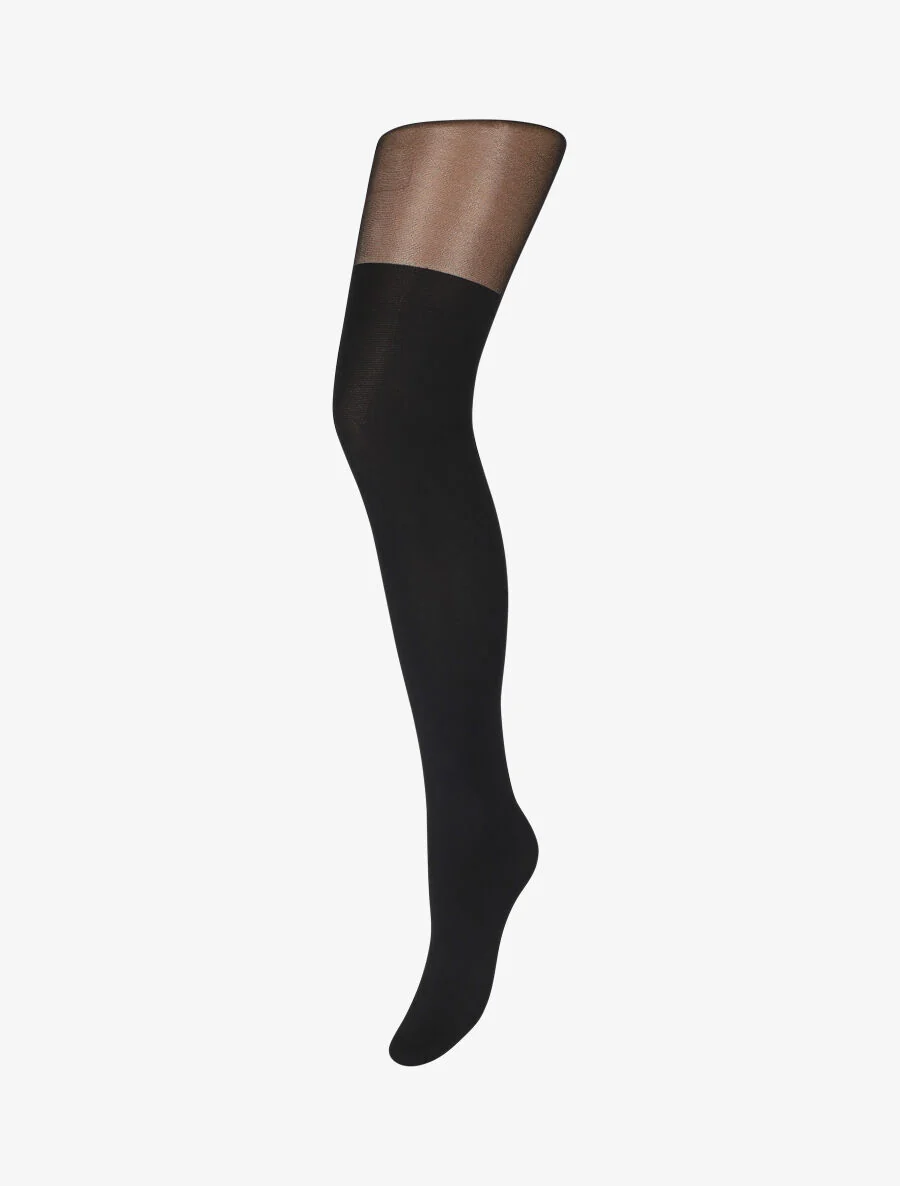 Gestileerde voile panty's - Zwart