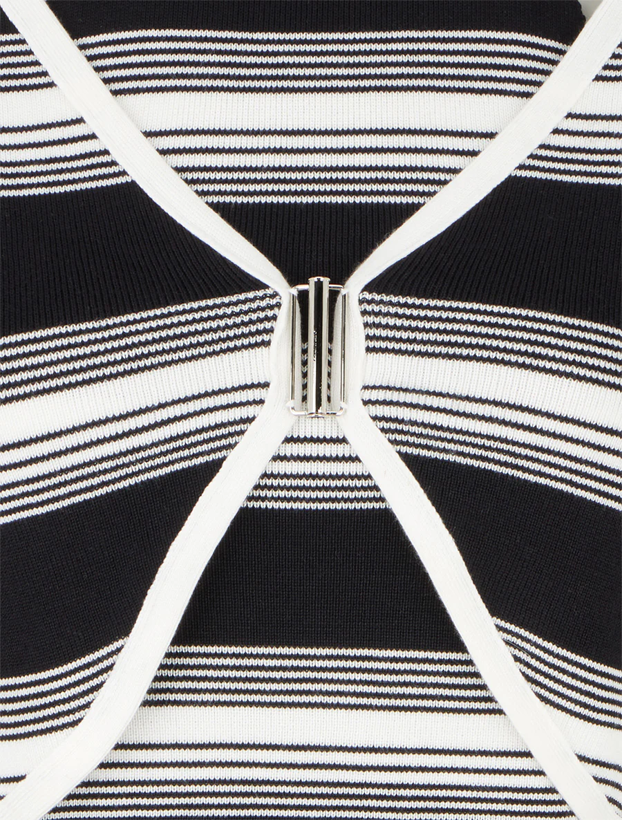 Gestreepte bolero-en-topset - Zwart - Image 3