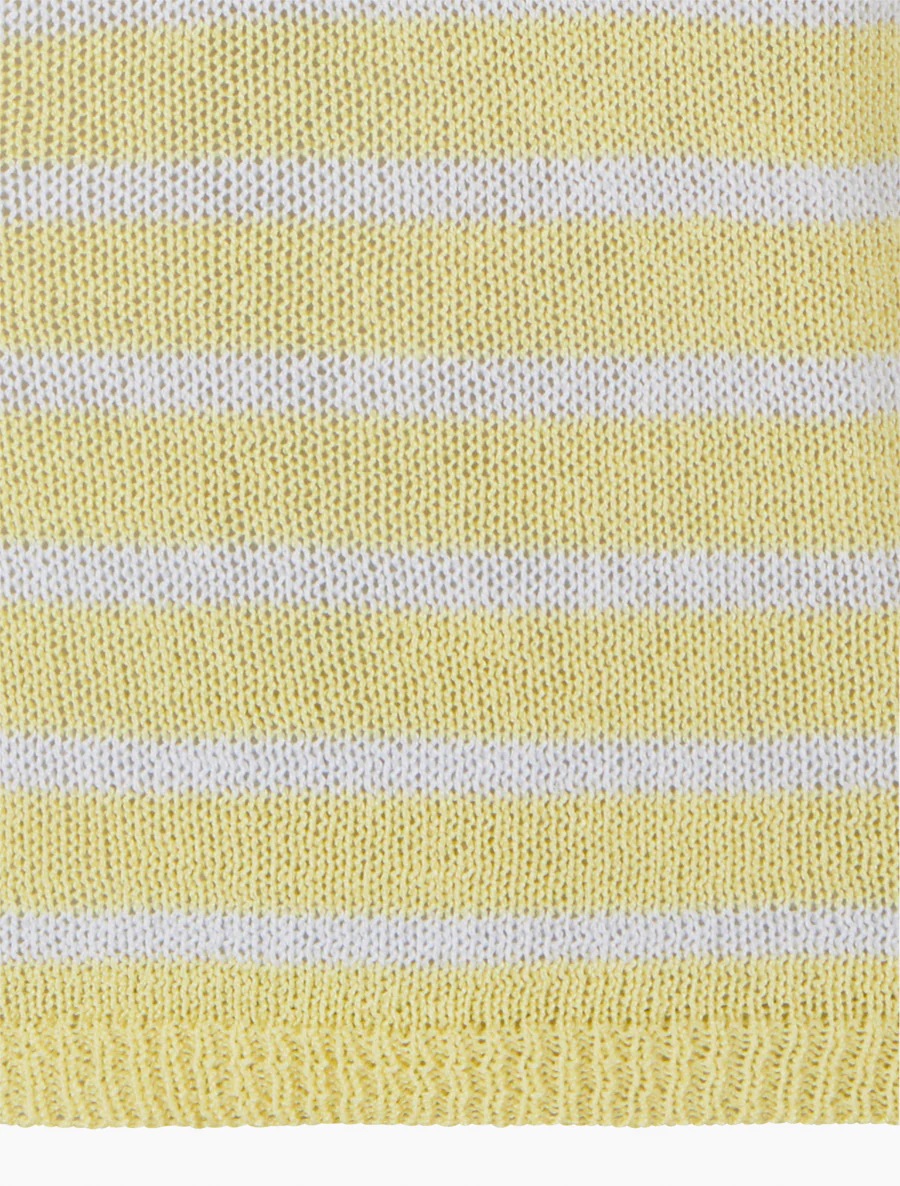 Gestreepte gebreide tanktop - Geel - Image 3