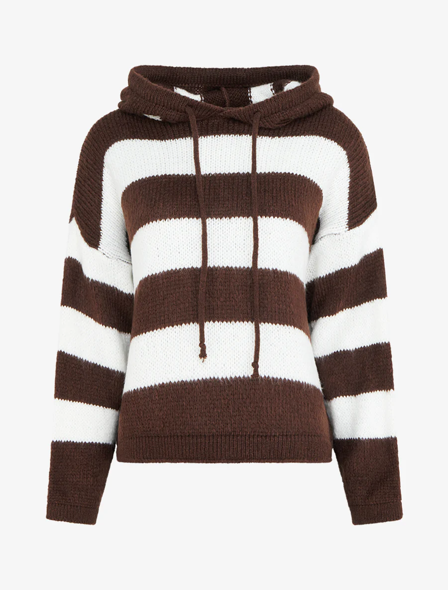 Gestreepte hoodie - Bruin - Image 2