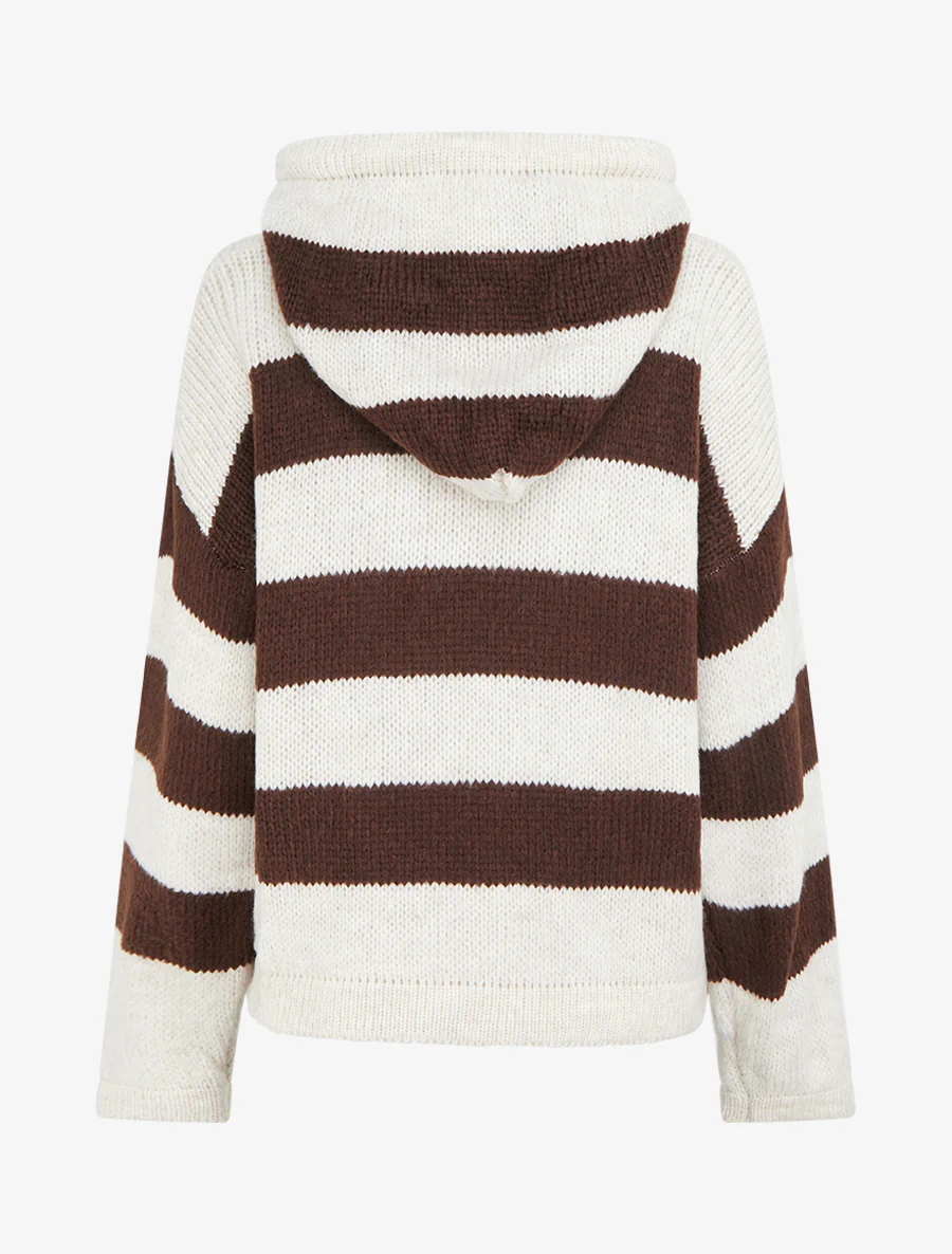 Gestreepte hoodie - Beige - Image 2