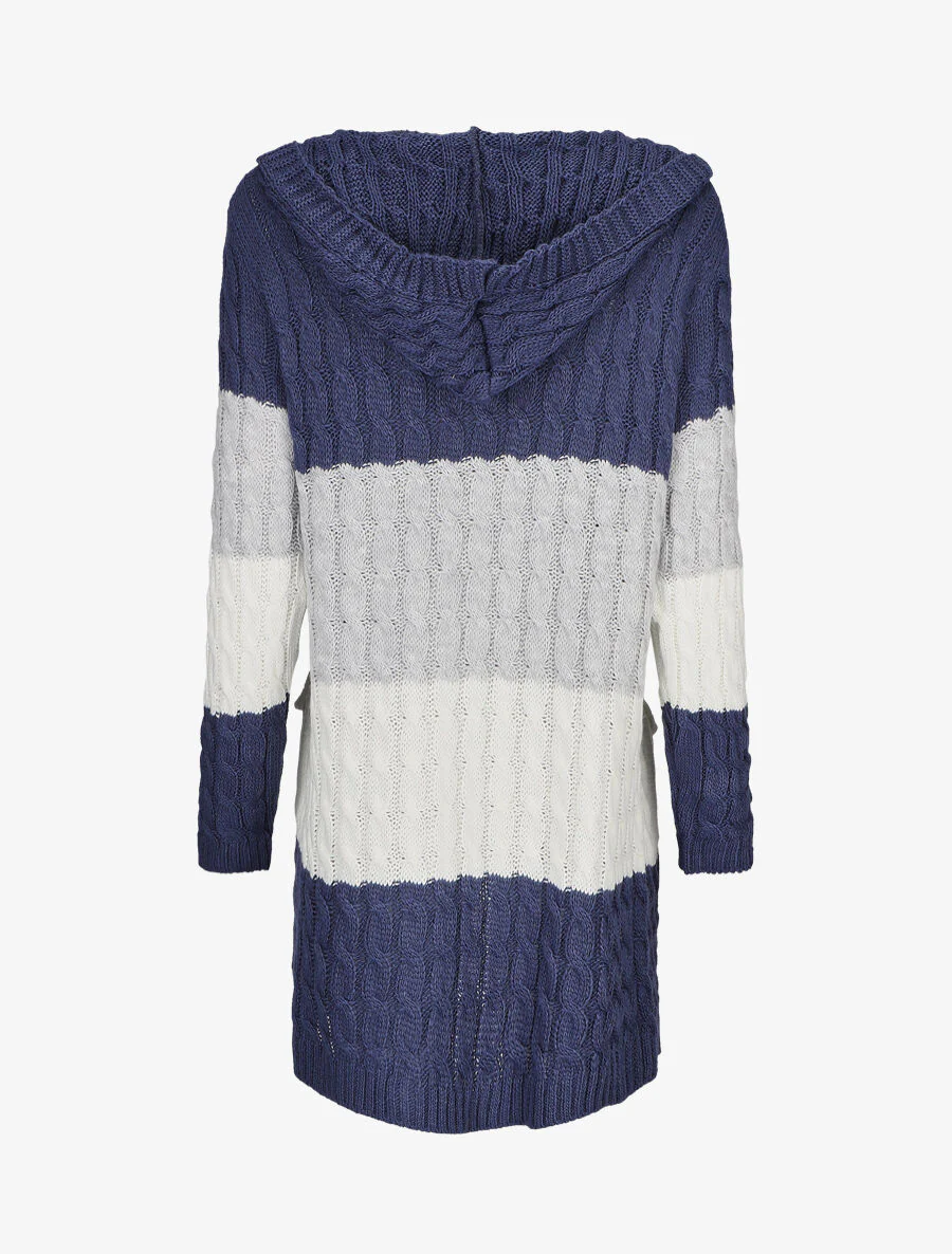 Gestreepte hoodie - Blauw denim - Image 2