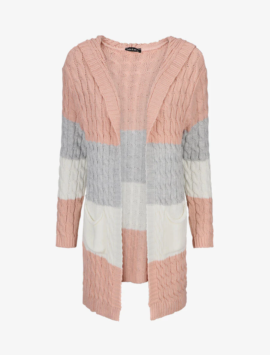 Gestreepte hoodie - Roze