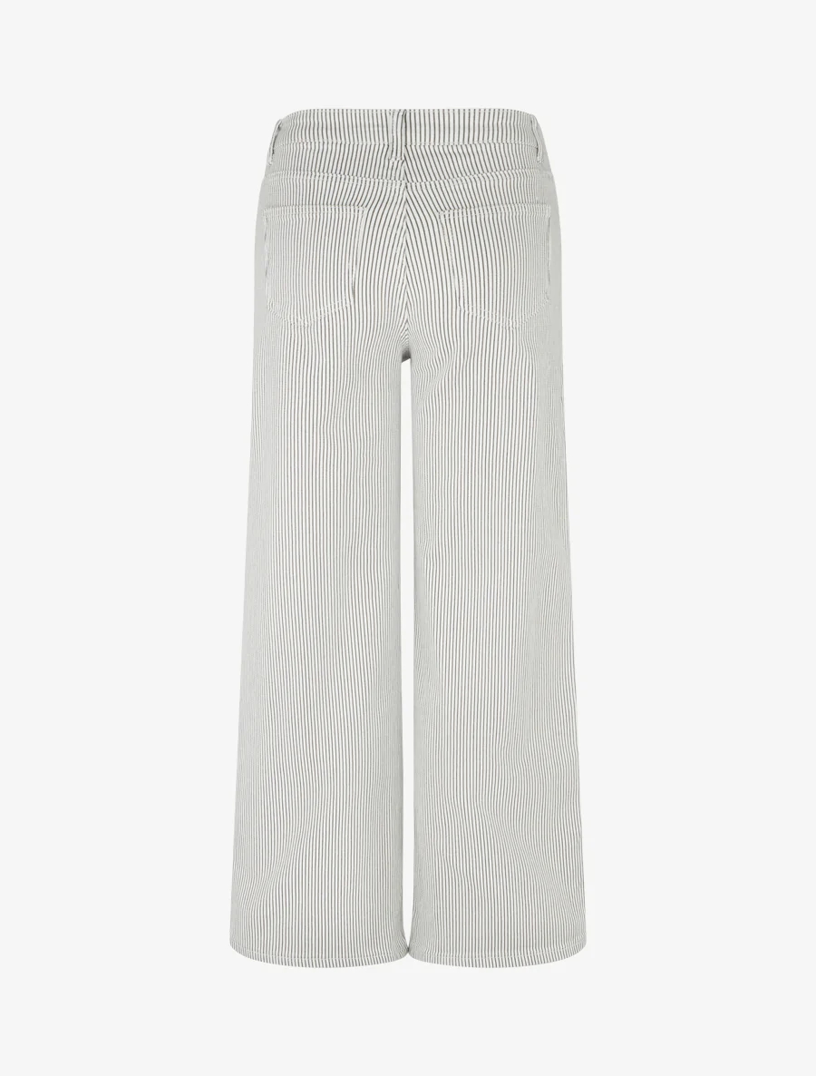 Gestreepte wijde jeans - Wit - Image 2