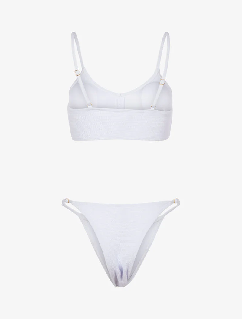 Gestructureerde bikini en tanga - wit - Image 2